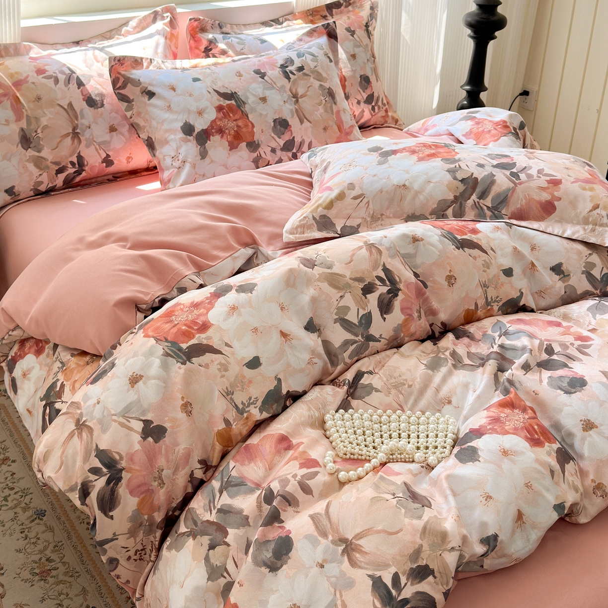 91家纺网 家纺一手货源 找家纺 典雅家纺 2025新款A类140克秋冬加厚磨毛数码印花四件套磨毛四件套 梦巴黎