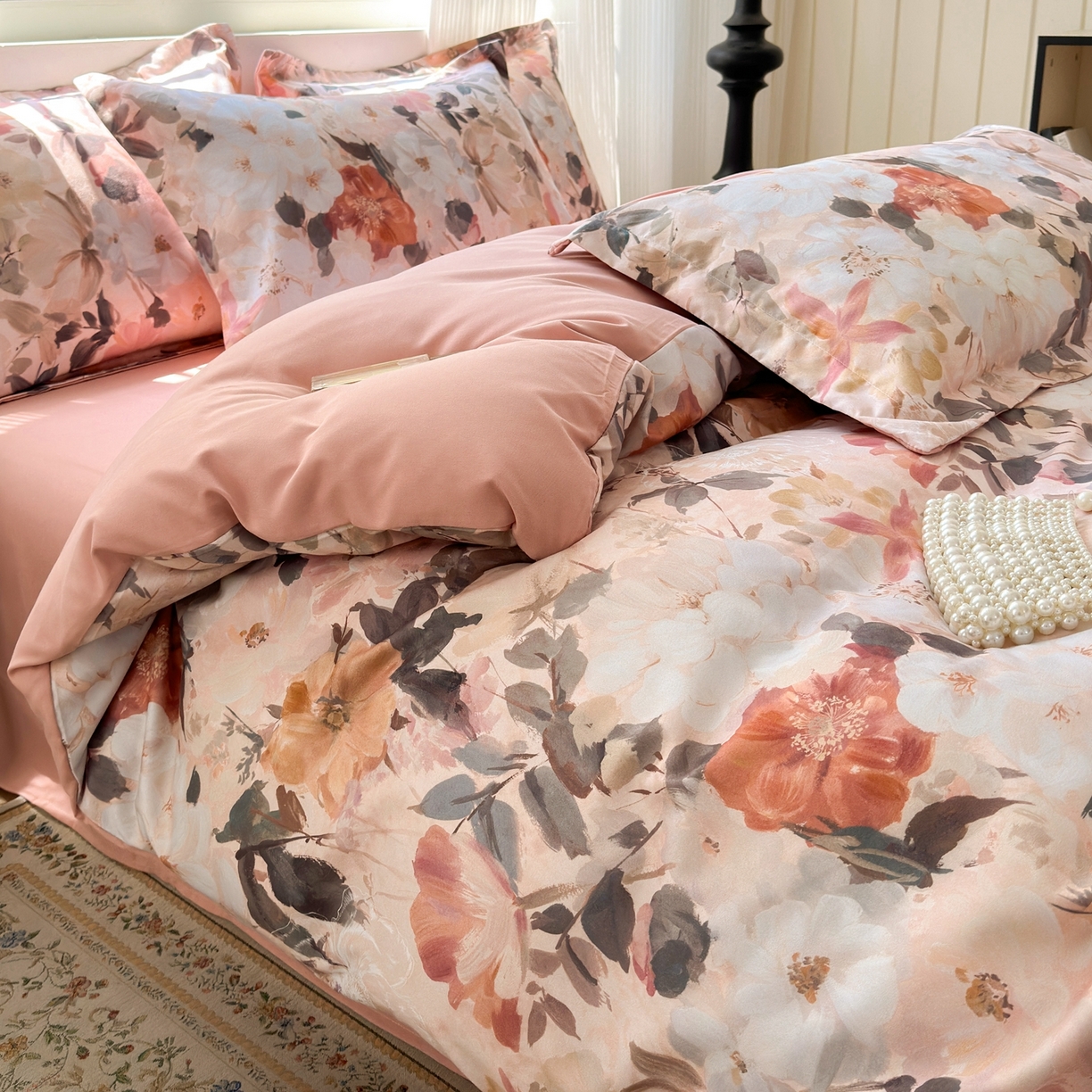 91家纺网 家纺一手货源 找家纺 典雅家纺 2025新款A类140克秋冬加厚磨毛数码印花四件套磨毛四件套 梦巴黎