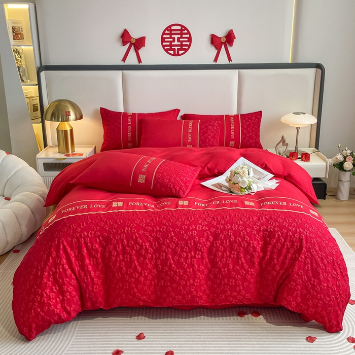 91家纺网 家纺一手货源 找家纺 （总）花愿（原花纪） 2025新款水洗棉刺绣三角针四件套系列-芭提雅