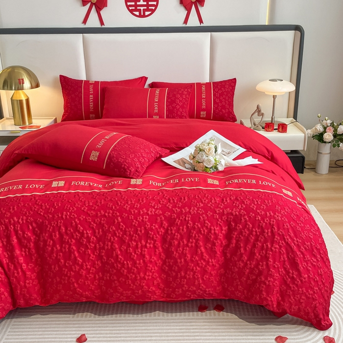 91家纺网 家纺一手货源 找家纺 （总）花愿（原花纪） 2025新款婚庆刺绣四件套（礼盒款）