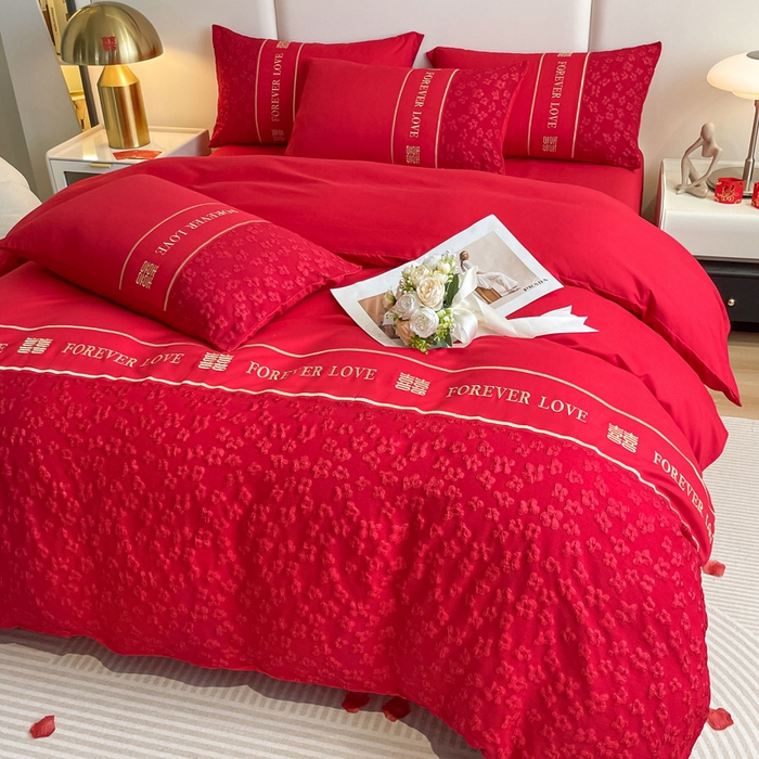 91家纺网 家纺一手货源 找家纺 （总）花愿（原花纪） 2025新款婚庆刺绣四件套（礼盒款）