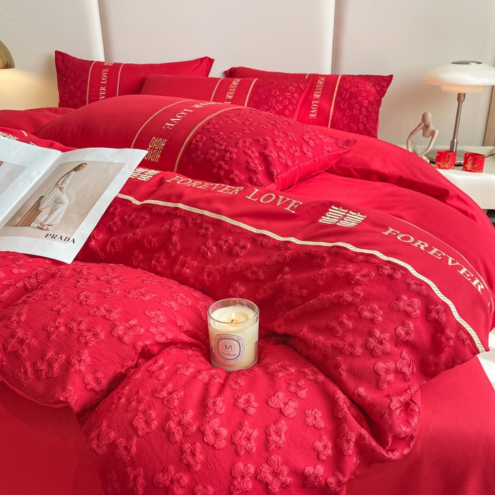 91家纺网 家纺一手货源 找家纺 （总）花愿（原花纪） 2025新款婚庆刺绣四件套（礼盒款）