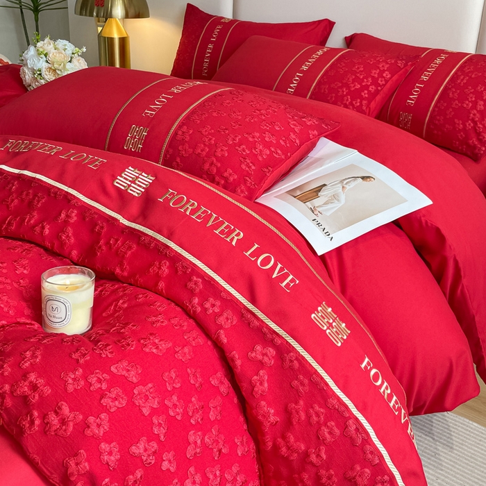 91家纺网 家纺一手货源 找家纺 （总）花愿（原花纪） 2025新款婚庆刺绣四件套（礼盒款）