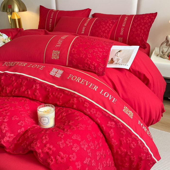 91家纺网 家纺一手货源 找家纺 （总）花愿（原花纪） 2025新款婚庆刺绣四件套（礼盒款）