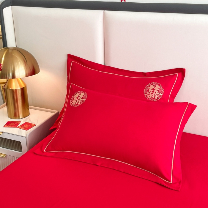 91家纺网 家纺一手货源 找家纺 花愿（原花纪） 2025新款婚庆刺绣四件套（礼盒款） 浪漫一生