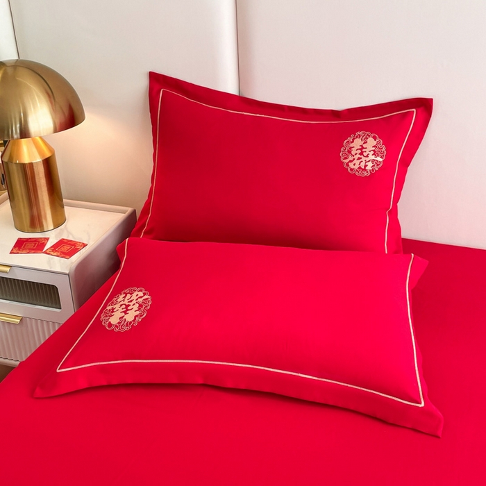 91家纺网 家纺一手货源 找家纺 花愿（原花纪） 2025新款婚庆刺绣四件套（礼盒款） 浪漫一生