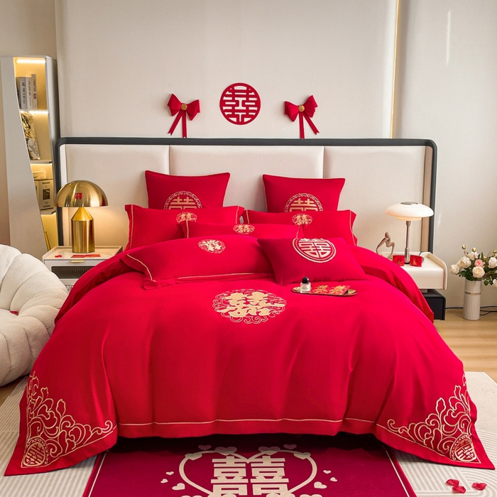 花愿（原花纪） 2026新款婚庆刺绣四件套（礼盒款） 祥瑞