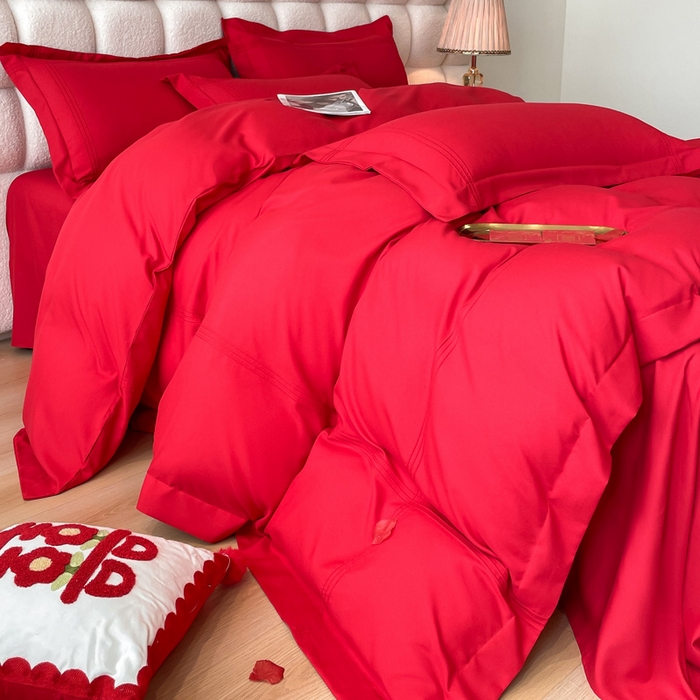 91家纺网 家纺一手货源 找家纺 花愿（原花纪） 2026新款婚庆刺绣四件套（礼盒款） 喜气洋洋