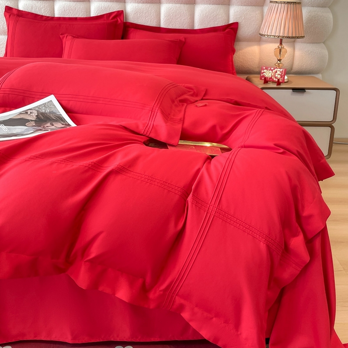 91家纺网 家纺一手货源 找家纺 花愿（原花纪） 2026新款婚庆刺绣四件套（礼盒款） 喜气洋洋