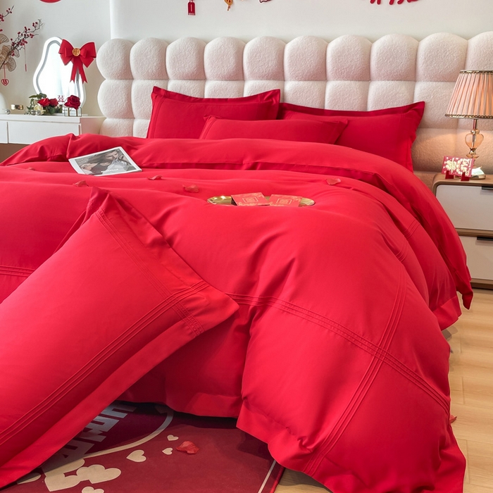 91家纺网 家纺一手货源 找家纺 花愿（原花纪） 2026新款婚庆刺绣四件套（礼盒款） 喜气洋洋