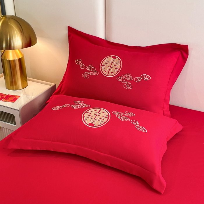 91家纺网 家纺一手货源 找家纺 花愿（原花纪） 2026新款婚庆刺绣四件套（礼盒款） 龙凤呈祥