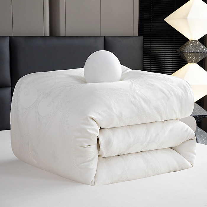 91家纺网 家纺一手货源 找家纺 亿莱鑫 2025新款亲肤暖糯蛋白被子母被 白色