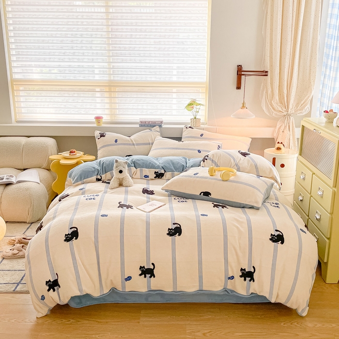 91家纺网 家纺一手货源 找家纺 （总）雅居纺家纺 2025新款高克重牛奶绒印花四件套