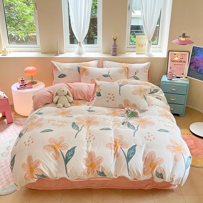 91家纺网 家纺一手货源 找家纺 （总）雅居纺家纺 2025新款高克重牛奶绒印花四件套