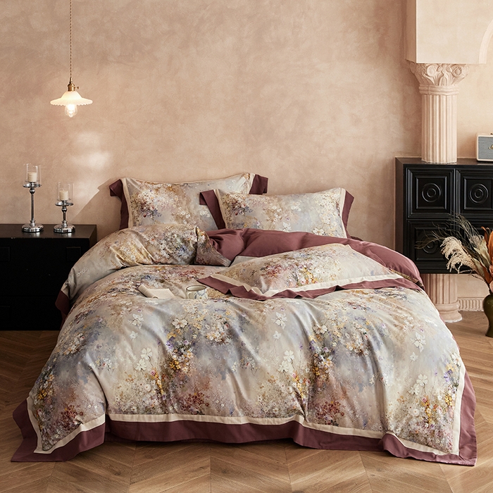 （总）简纯主义 2025新款全棉纯棉磨毛数码印花四件套-一路繁花