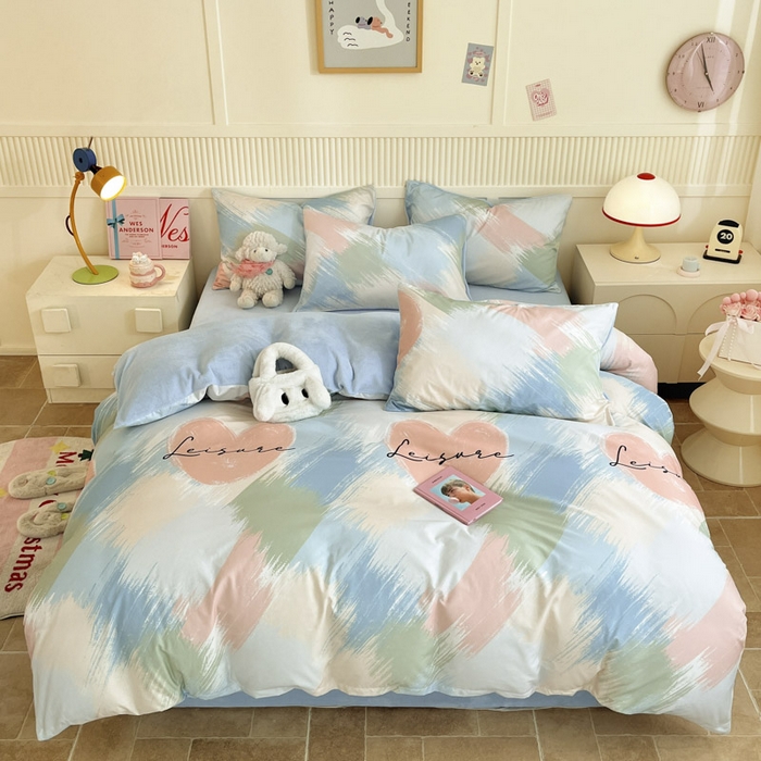 91家纺网 家纺一手货源 找家纺 晨希家居 2025A面40支全棉印花B版高克重牛奶绒棉加绒多规格套件棉加绒  晚风入意