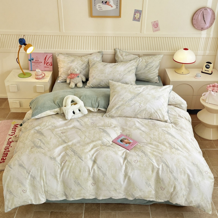 91家纺网 家纺一手货源 找家纺 晨希家居 2025A面40支全棉印花B版高克重牛奶绒棉加绒多规格套件棉加绒  雨浔