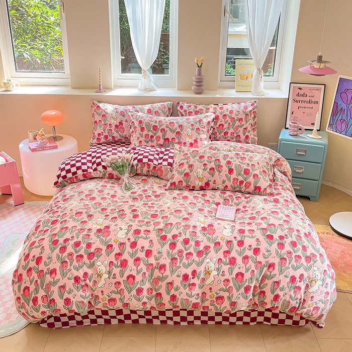 91家纺网 家纺一手货源 找家纺 （总）雅居纺家纺 2025新款高克重牛奶绒印花四件套