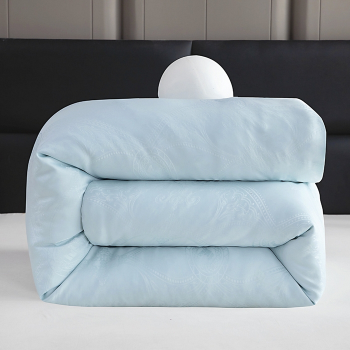 91家纺网 家纺一手货源 找家纺 亿莱鑫 2025新款亲肤暖糯蛋白被子母被 蓝色