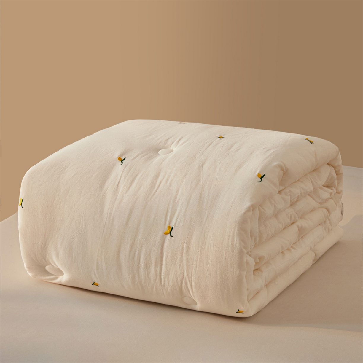 91家纺网 家纺一手货源 找家纺 创优家纺 2025新款专版绣花被全棉满绣刺绣被芯里外全棉新疆棉花被纯棉被芯被子春秋被冬被儿童被直播 里外全棉-黄花絮