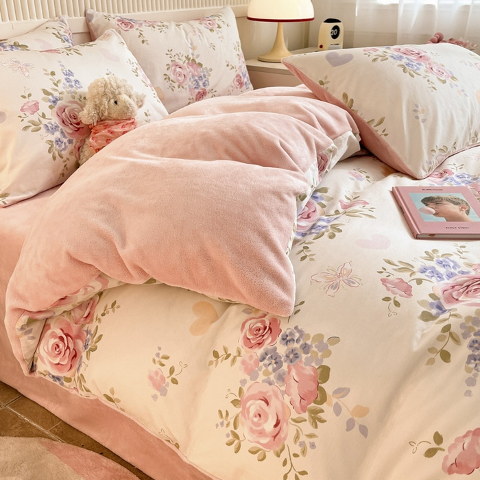 91家纺网 家纺一手货源 找家纺 晨希家居 2025A面40支全棉印花B版高克重牛奶绒棉加绒多规格套件棉加绒  花亦然