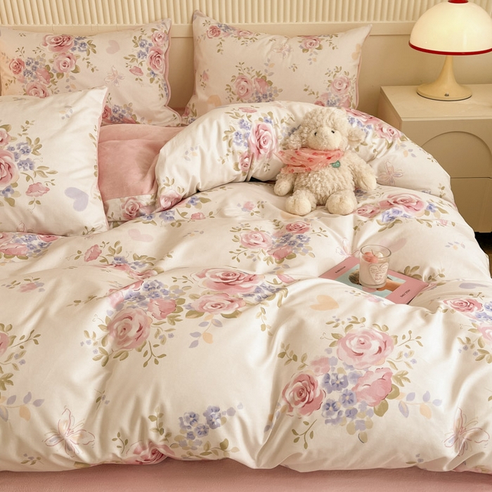 91家纺网 家纺一手货源 找家纺 晨希家居 2025A面40支全棉印花B版高克重牛奶绒棉加绒多规格套件棉加绒  花亦然