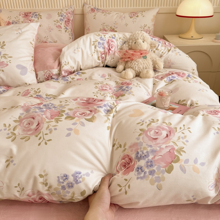 91家纺网 家纺一手货源 找家纺 晨希家居 2025A面40支全棉印花B版高克重牛奶绒棉加绒多规格套件棉加绒  花亦然