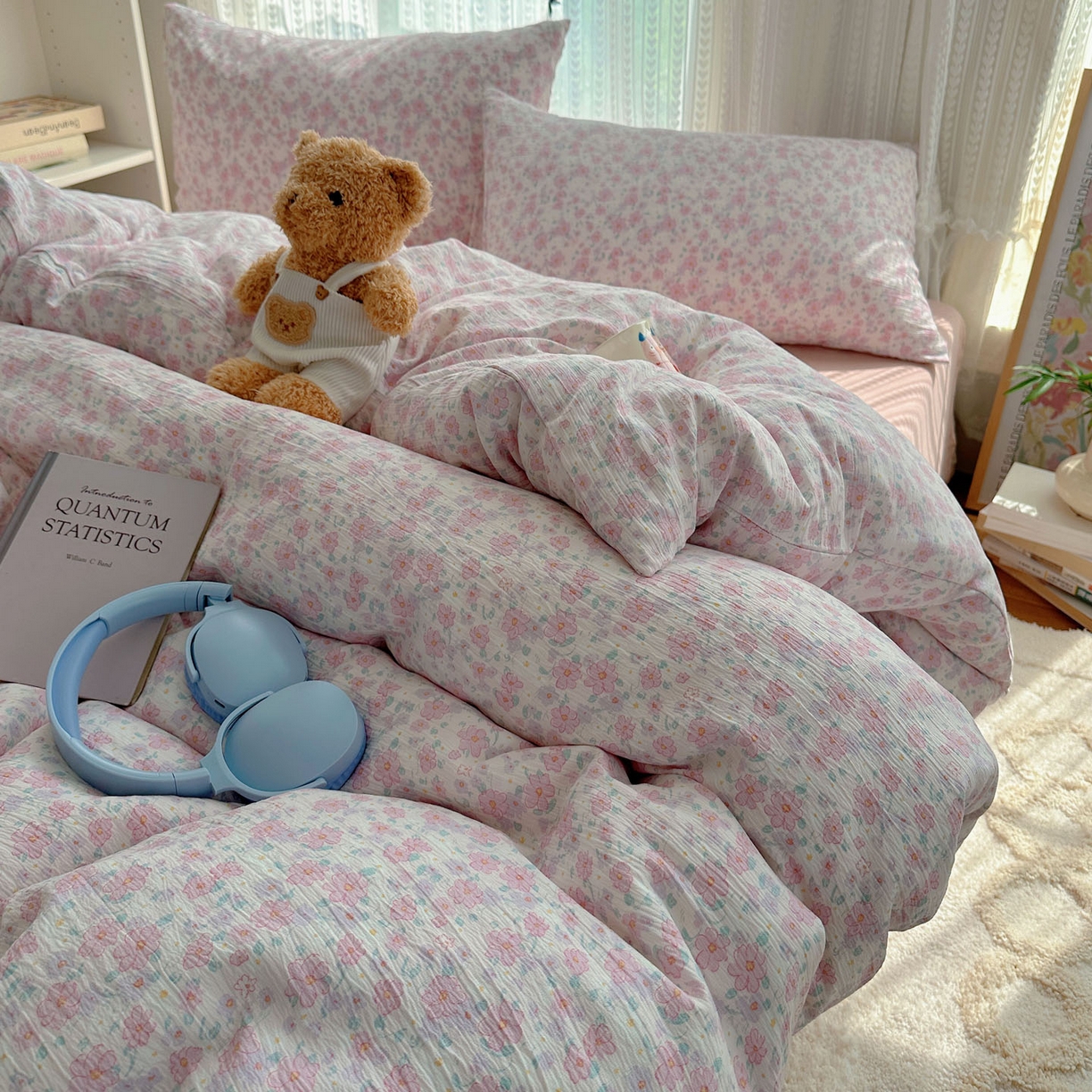 91家纺网 家纺一手货源 找家纺 （总）金梦拉家纺 2025新款加厚皱皱纱婴儿纱四件套