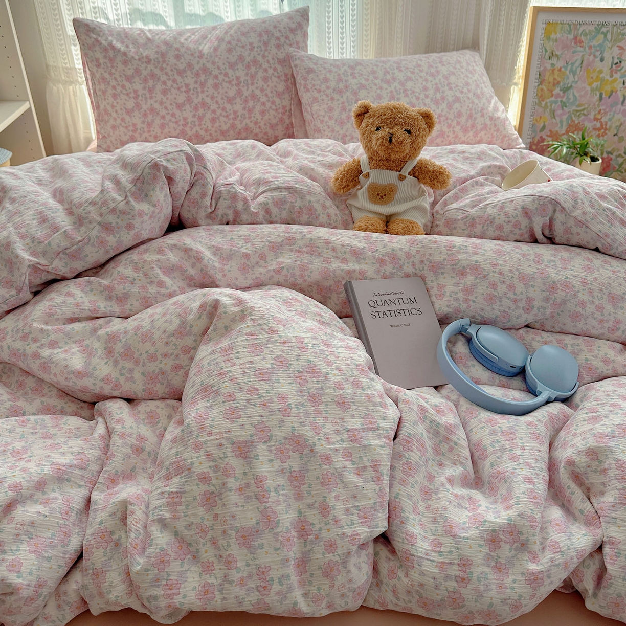 91家纺网 家纺一手货源 找家纺 （总）金梦拉家纺 2025新款加厚皱皱纱婴儿纱四件套