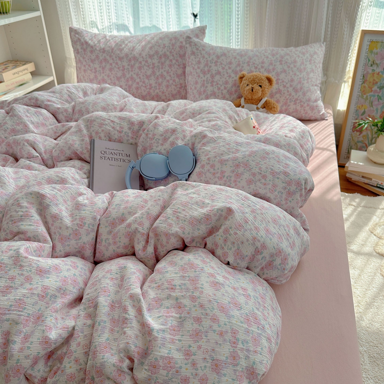 91家纺网 家纺一手货源 找家纺 （总）金梦拉家纺 2025新款加厚皱皱纱婴儿纱四件套