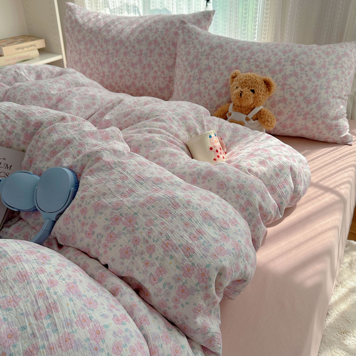 91家纺网 家纺一手货源 找家纺 （总）金梦拉家纺 2025新款加厚皱皱纱婴儿纱四件套