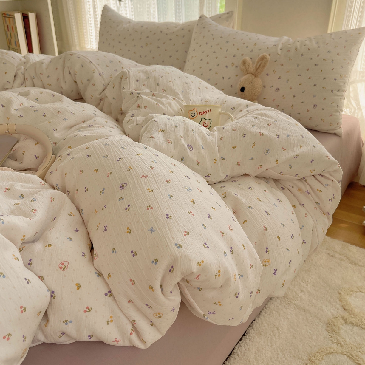 91家纺网 家纺一手货源 找家纺 （总）金梦拉家纺 2025新款加厚皱皱纱婴儿纱四件套