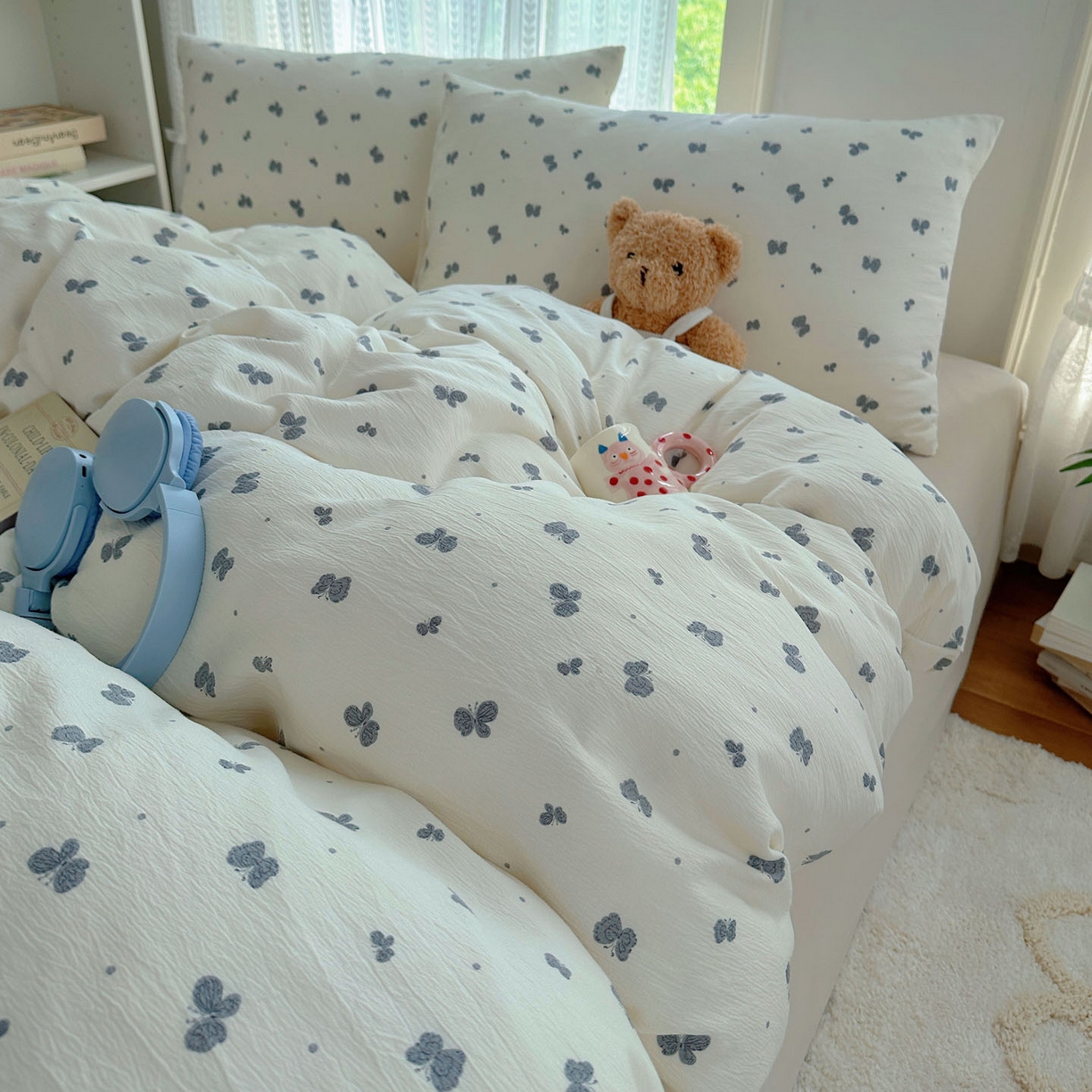 91家纺网 家纺一手货源 找家纺 （总）金梦拉家纺 2025新款加厚皱皱纱婴儿纱四件套