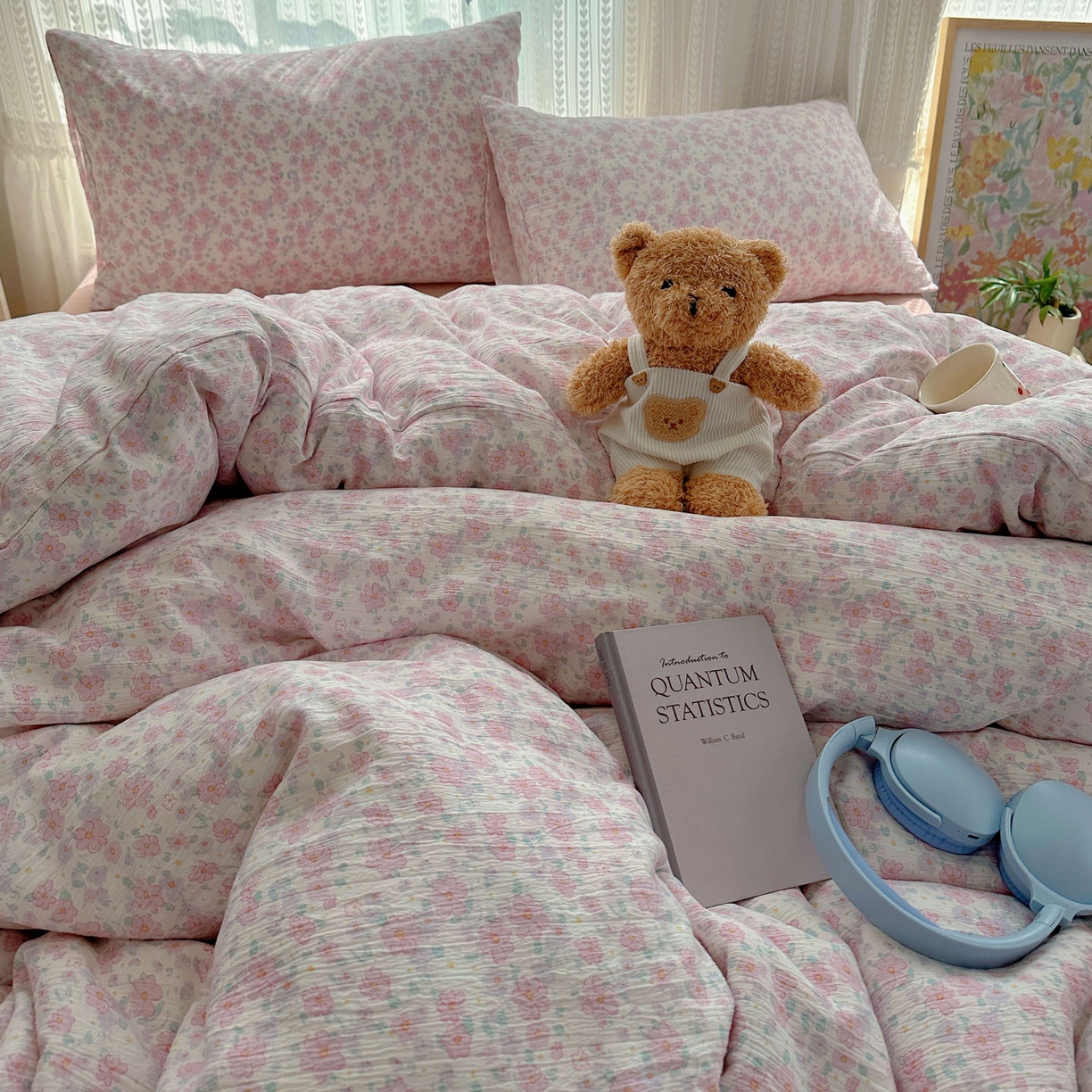 91家纺网 家纺一手货源 找家纺 （总）金梦拉家纺 2025新款加厚皱皱纱婴儿纱四件套