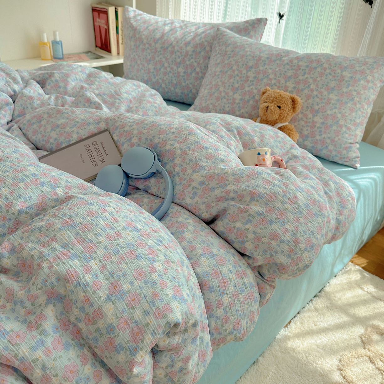 91家纺网 家纺一手货源 找家纺 （总）金梦拉家纺 2025新款加厚皱皱纱婴儿纱四件套