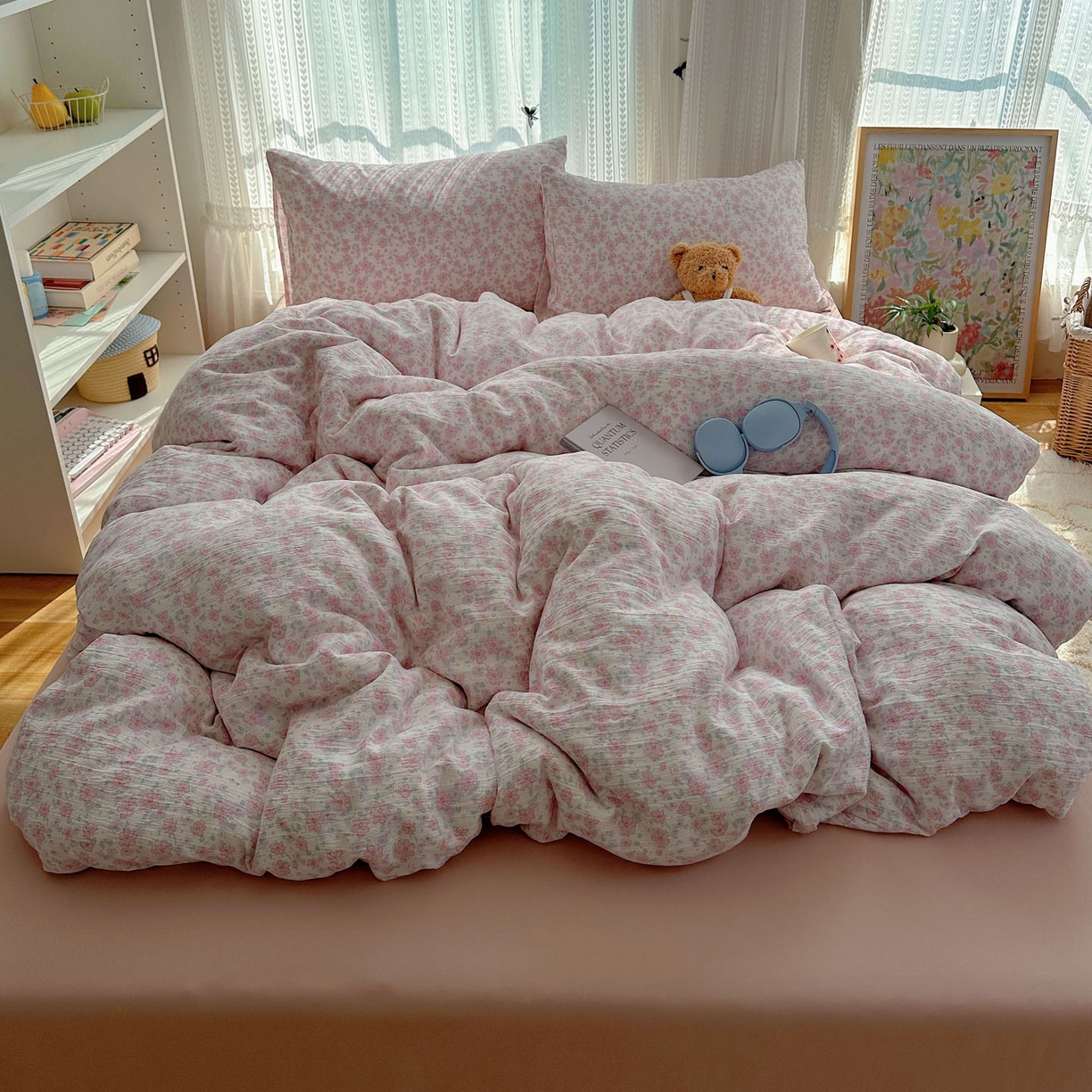 91家纺网 家纺一手货源 找家纺 （总）金梦拉家纺 2025新款加厚皱皱纱婴儿纱四件套