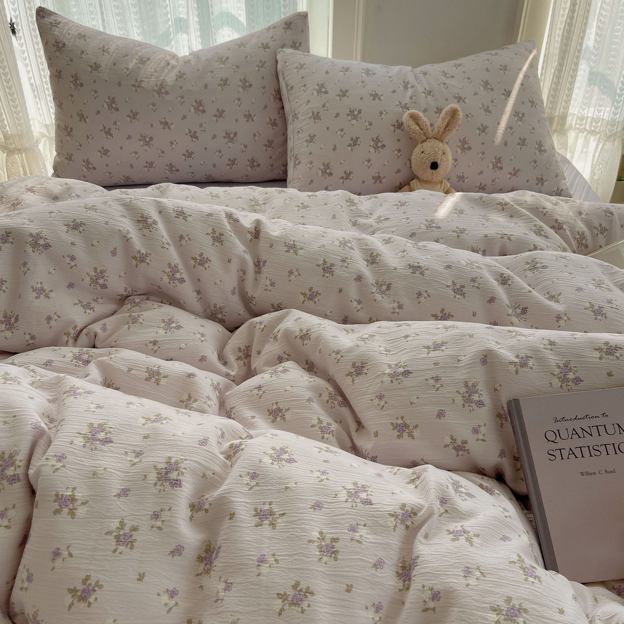 91家纺网 家纺一手货源 找家纺 金梦拉家纺 2025新款加厚皱皱纱婴儿纱四件套 雨茉风铃