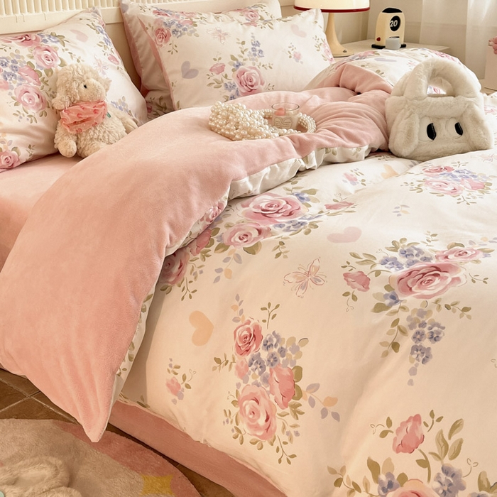 91家纺网 家纺一手货源 找家纺 晨希家居 2025A面40支全棉印花B版高克重牛奶绒棉加绒多规格套件棉加绒  花亦然