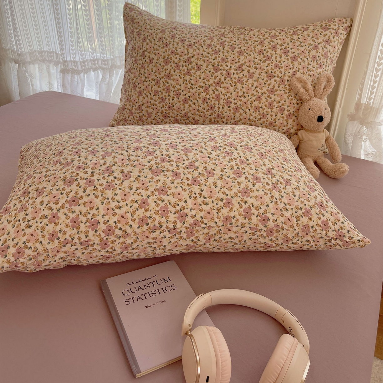 91家纺网 家纺一手货源 找家纺 金梦拉家纺 2025新款加厚皱皱纱婴儿纱四件套 海棠花颂