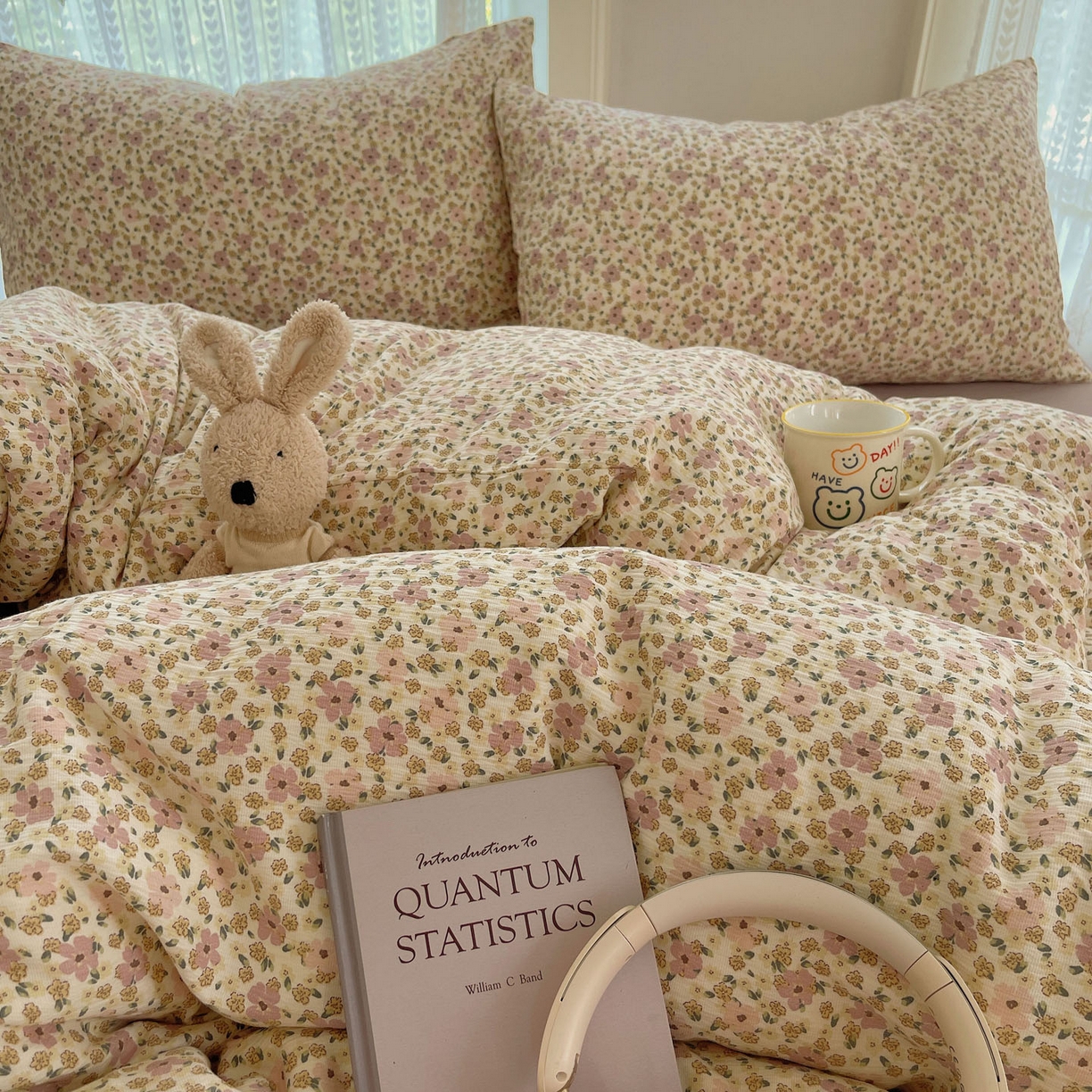 91家纺网 家纺一手货源 找家纺 金梦拉家纺 2025新款加厚皱皱纱婴儿纱四件套 海棠花颂