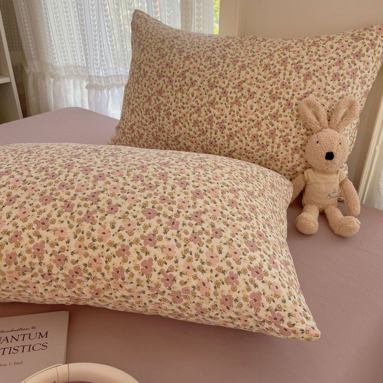 91家纺网 家纺一手货源 找家纺 金梦拉家纺 2025新款加厚皱皱纱婴儿纱四件套 海棠花颂