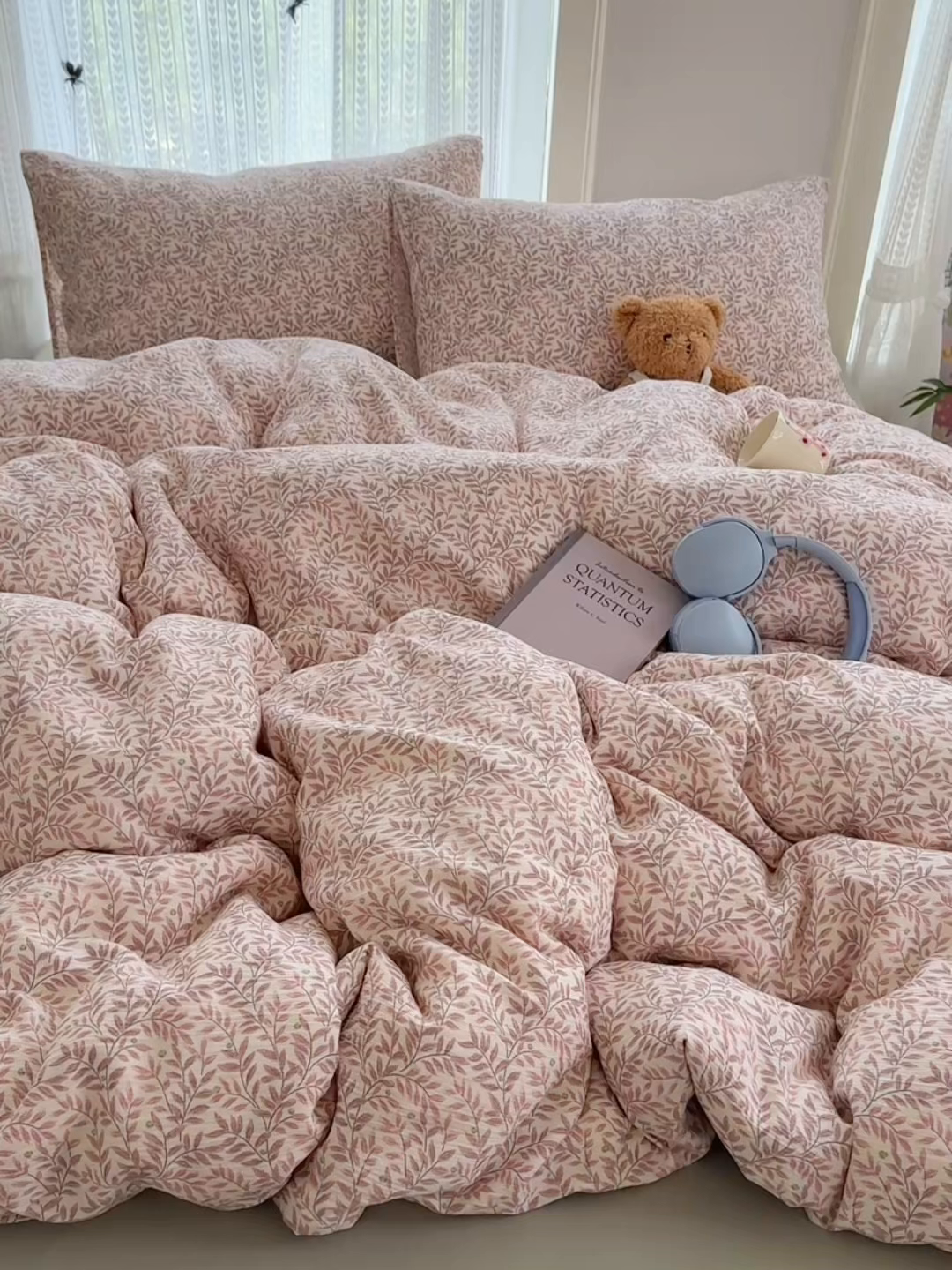 91家纺网 家纺一手货源 找家纺 金梦拉家纺 2025新款加厚皱皱纱婴儿纱四件套 枕边话