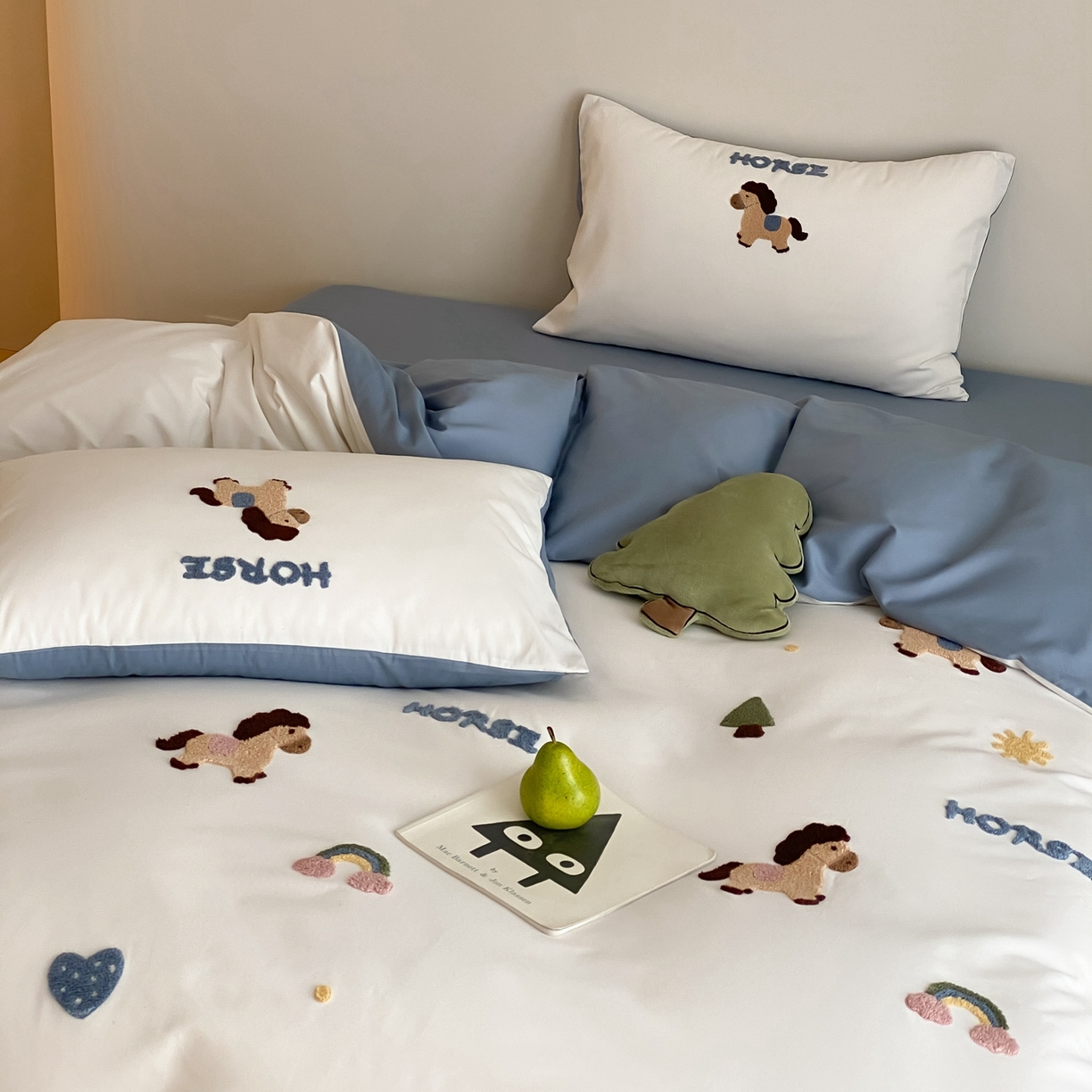 91家纺网 家纺一手货源 找家纺 星野 2025新款全棉纯棉陶瓷磨毛毛巾绣四件套 可可马