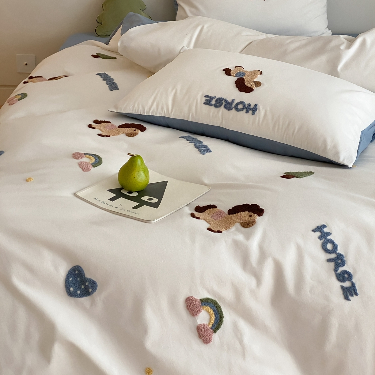 91家纺网 家纺一手货源 找家纺 星野 2025新款全棉纯棉陶瓷磨毛毛巾绣四件套 可可马