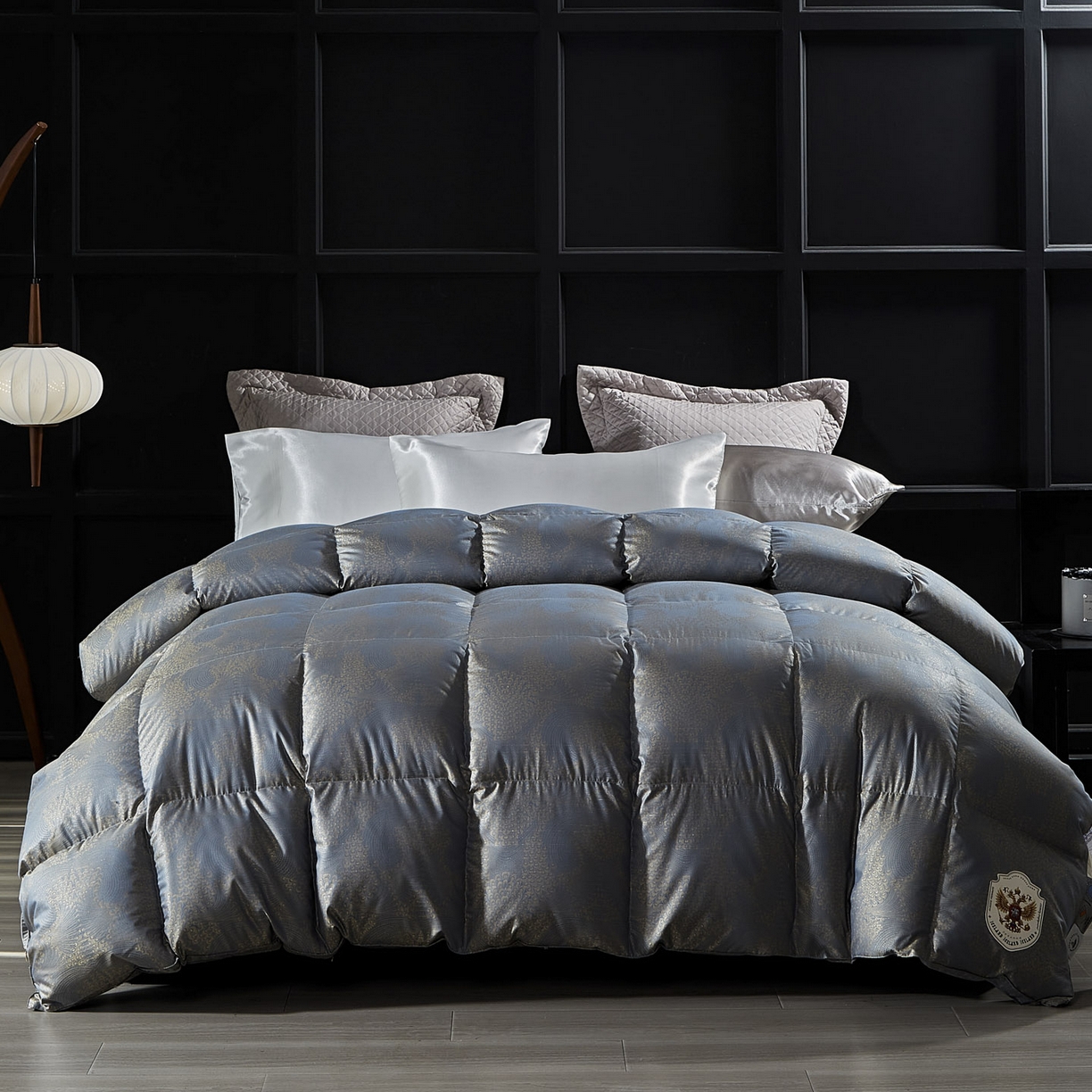 91家纺网 家纺一手货源 找家纺 暖羽屋羽绒馆 2025新款超精密金银丝大提花羽毛被子 羽绒被芯 羽绒被婚庆 95白鹅绒丝被 费罗娜 蓝