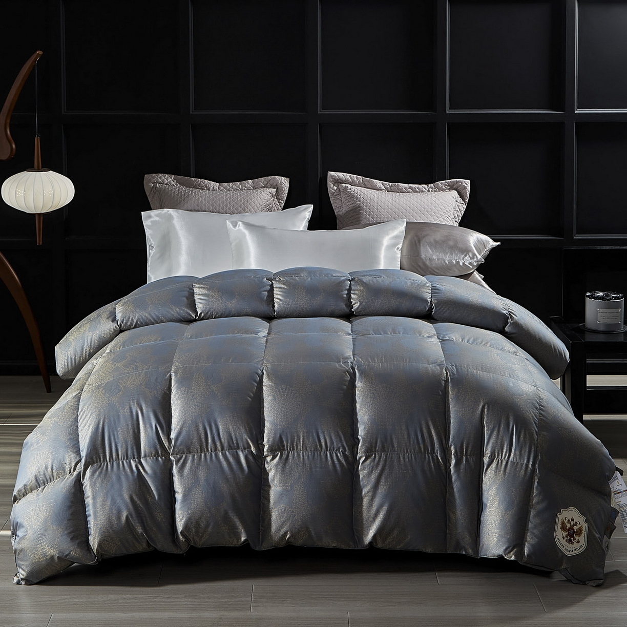 91家纺网 家纺一手货源 找家纺 暖羽屋羽绒馆 2025新款超精密金银丝大提花羽毛被子 羽绒被芯 羽绒被婚庆 95白鹅绒丝被 费罗娜 蓝