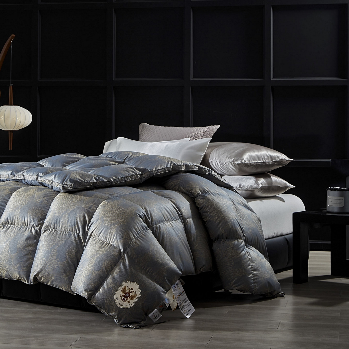 91家纺网 家纺一手货源 找家纺 暖羽屋羽绒馆 2025新款超精密金银丝大提花羽毛被子 羽绒被芯 羽绒被婚庆 95白鹅绒丝被 费罗娜 蓝