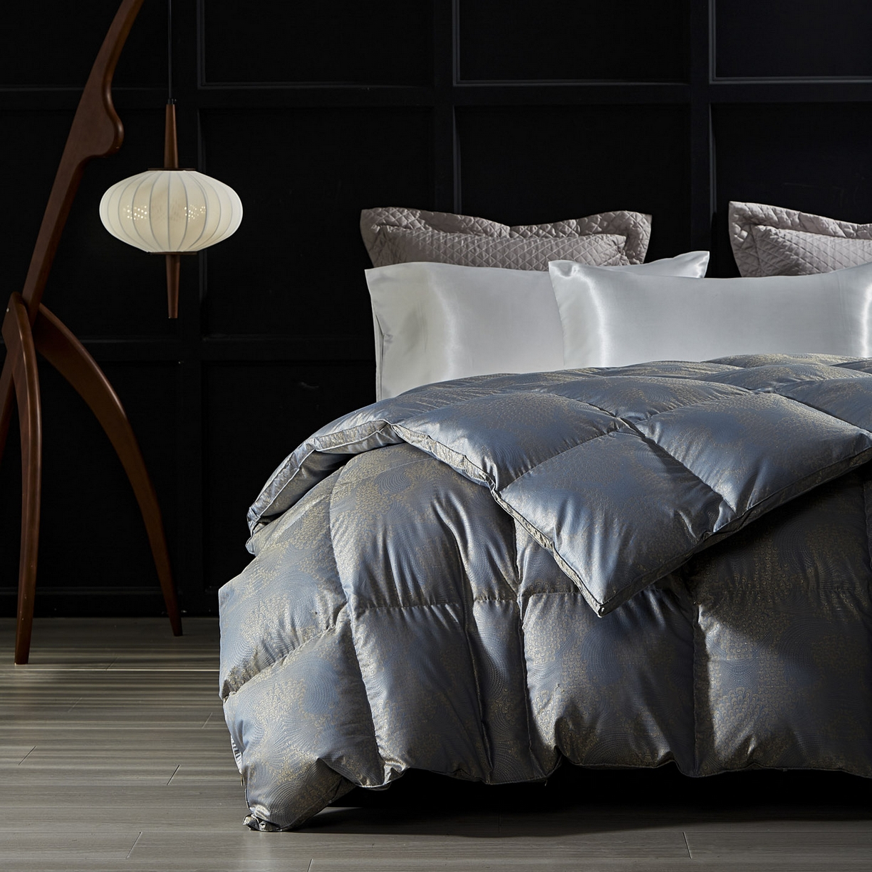 91家纺网 家纺一手货源 找家纺 暖羽屋羽绒馆 2025新款超精密金银丝大提花羽毛被子 羽绒被芯 羽绒被婚庆 95白鹅绒丝被 费罗娜 蓝