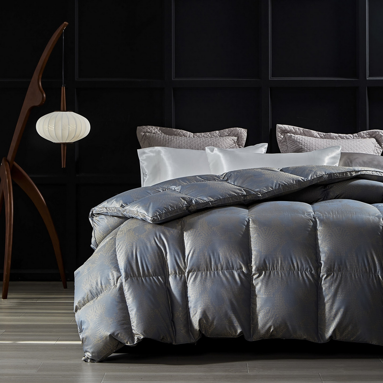 91家纺网 家纺一手货源 找家纺 暖羽屋羽绒馆 2025新款超精密金银丝大提花羽毛被子 羽绒被芯 羽绒被婚庆 95白鹅绒丝被 费罗娜 蓝