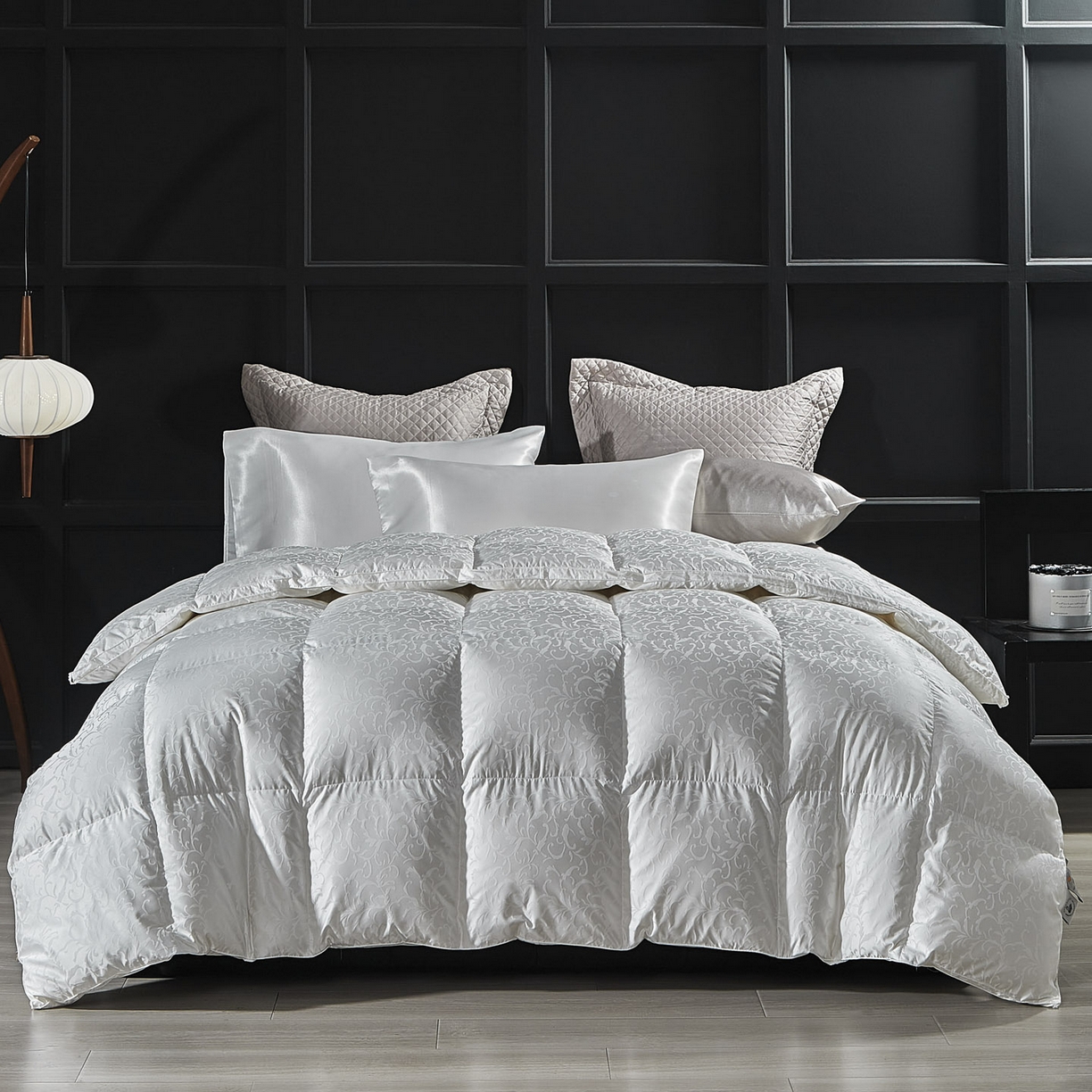 暖羽屋羽绒馆 2025新款超精密金银丝大提花羽毛被子 羽绒被芯 羽绒被婚庆 95白鹅绒丝被 洛威尔 白